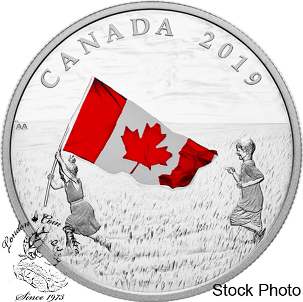 Canada: 2019 $20 Canada's National Flag 1oz Pure Silver Coloured Coin