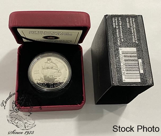 Canada: 2009 $20 The 475th Anniversary of Jacques Cartier's Arrival Silver Coin