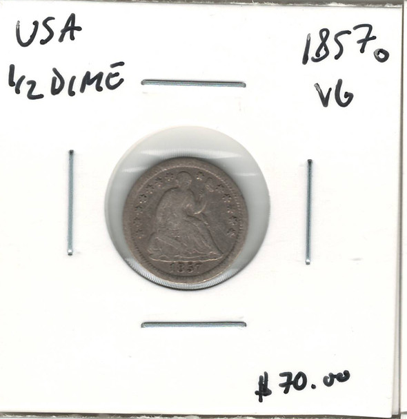 United States: 1857o 1/2 Dime VG