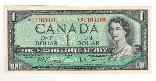 Canada: 1954 $1 Bank Of Canada Replacement Banknote A/Y