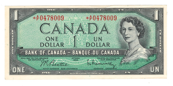 Canada: 1954 $1 Bank Of Canada Replacement Banknote A/F