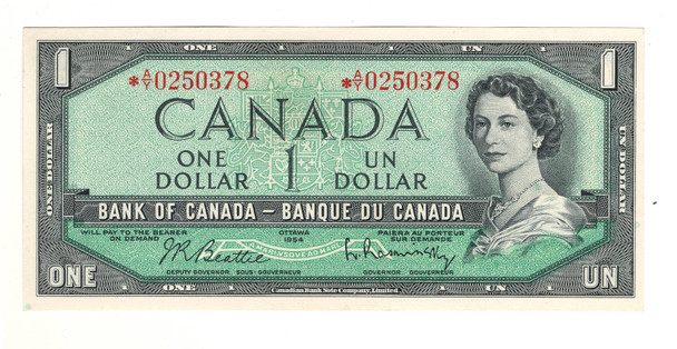 Canada: 1954 $1 Bank Of Canada Replacement Banknote  A/Y