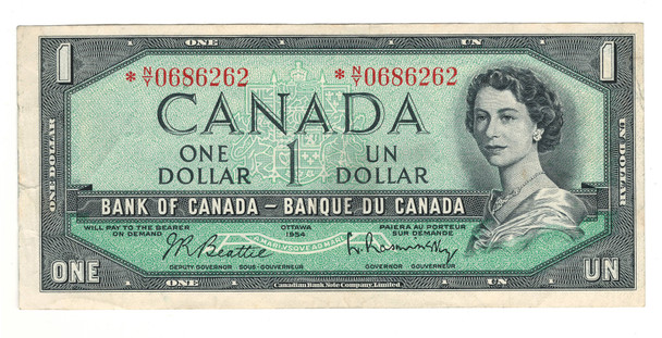 Canada: 1954 $1 Bank Of Canada Replacement Banknote  N/Y