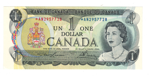 Canada: 1973 $1 Bank Of Canada  Replacement  Banknote AN