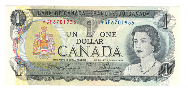 Canada: 1973 $1 Bank Of Canada  Replacement  Banknote *GF