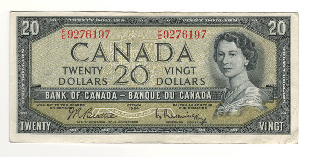 Canada: 1954 $20  Bank Of Canada Banknote  BC-41b