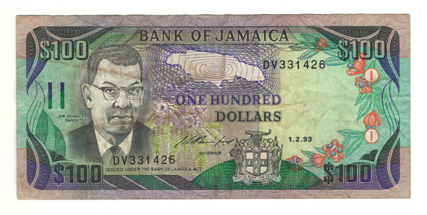 Jamaica: 1993 100 Dollars