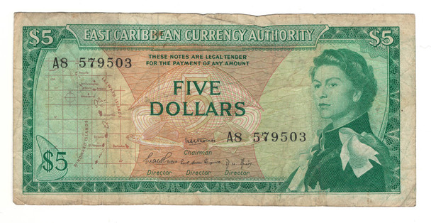 East Caribbean: 1965 5 Dollars