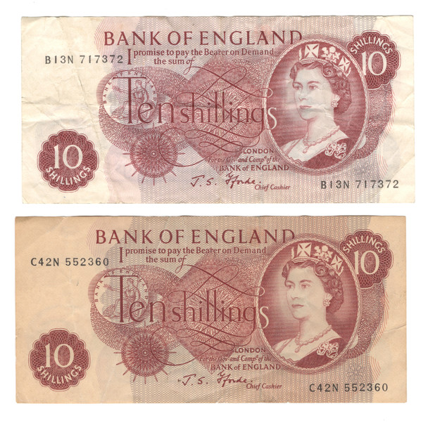 Great Britain: 1960-70 10 Shillings Lot of 2