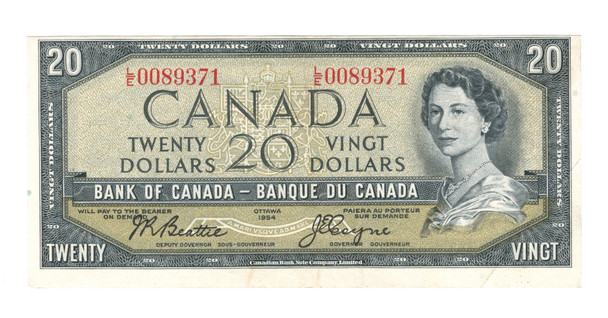 Canada: 1954 $20 Bank Of Canada Banknote BC-41a L/E