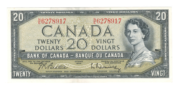 Canada: 1954 $20 Bank Of Canada Banknote  BC-41b N/E
