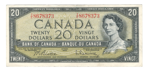 Canada: 1954 $20  Bank Of Canada Banknote  BC-41b T/E