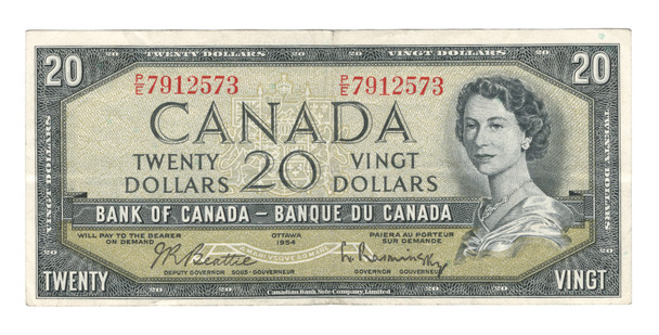 Canada: 1954 $20 Bank Of Canada Banknote  BC-41b P/E