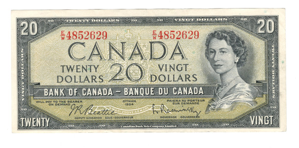 Canada: 1954 $20 Bank Of Canada  Banknote E/W