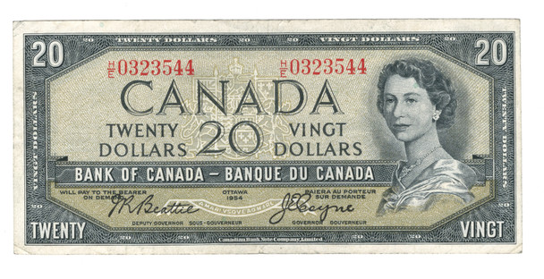 Canada: 1954 $20 Bank Of  Canada  Banknote H/E