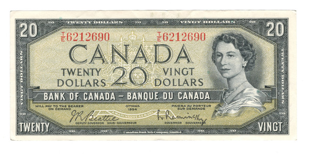 Canada: 1954 $20 Bank Of  Canada  Banknote T/E