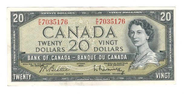 Canada: 1954 $20 Bank  Of  Canada  Banknote  P/E