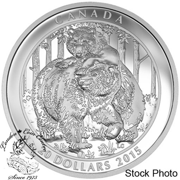 Canada: 2015 $20 Grizzly Togetherness Silver Coin