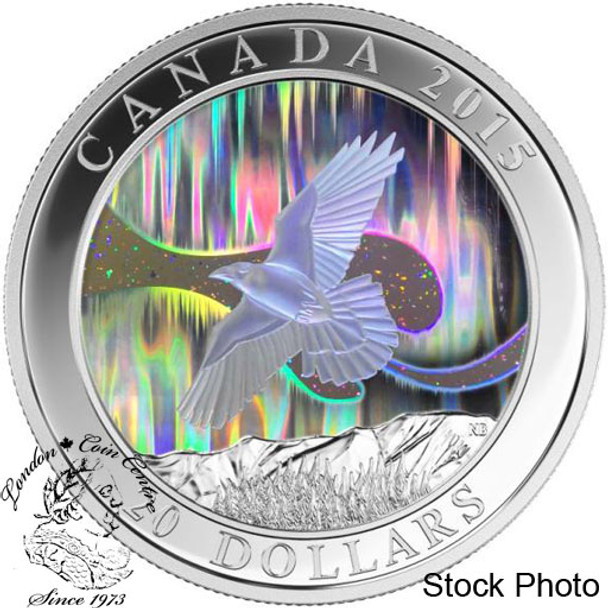 Canada: 2015 $20 A Story of the Northern Lights: The Raven Silver Coin