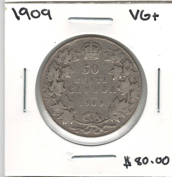 Canada: 1909 50 Cent VG+