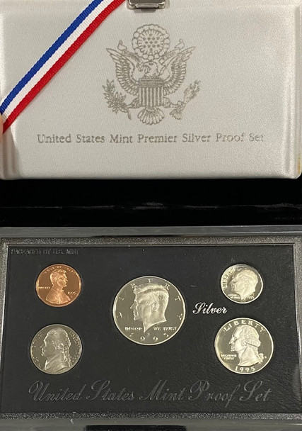 United States: 1995 Premier Silver Proof Coin Set *Scuffed Box*