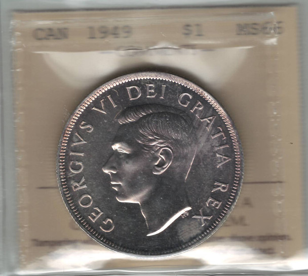 Canada: 1949  Silver  Dollar  ICCS   MS66