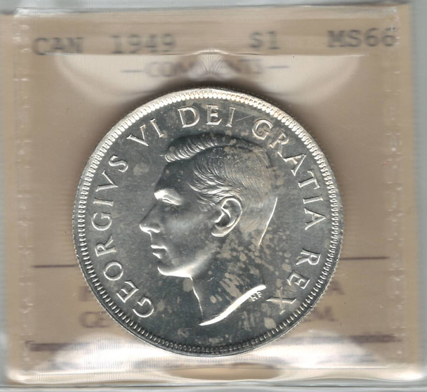 Canada: 1949  Silver   Dollar   ICCS    MS66