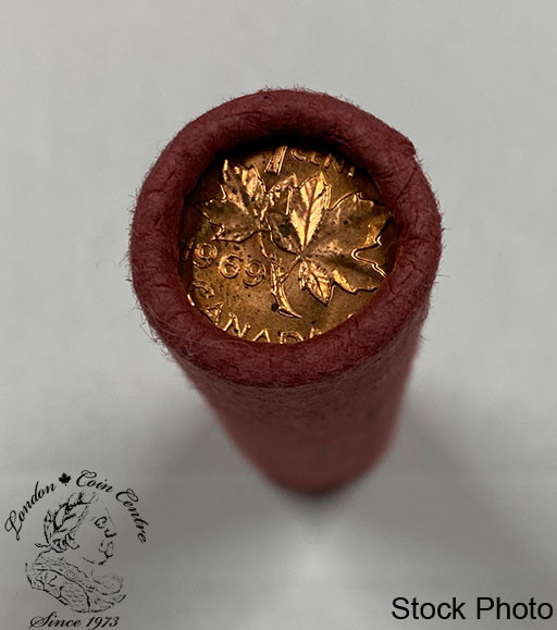 Canada: 1969 1 Penny / Cent Original Roll (50 Coins)