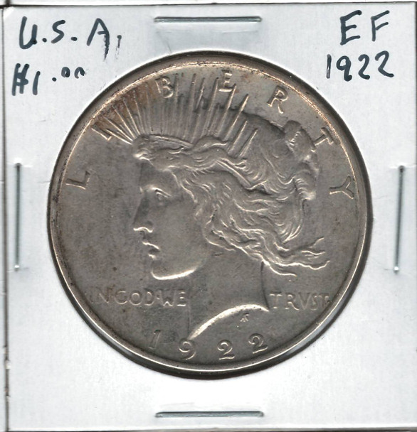 United States: 1922 Peace Dollar EF40