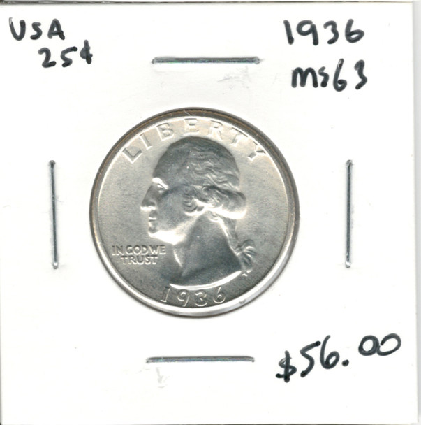 United States: 1936 25 Cent MS63