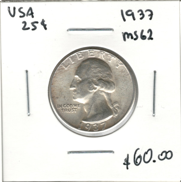 United States: 1937 25 Cent  MS62