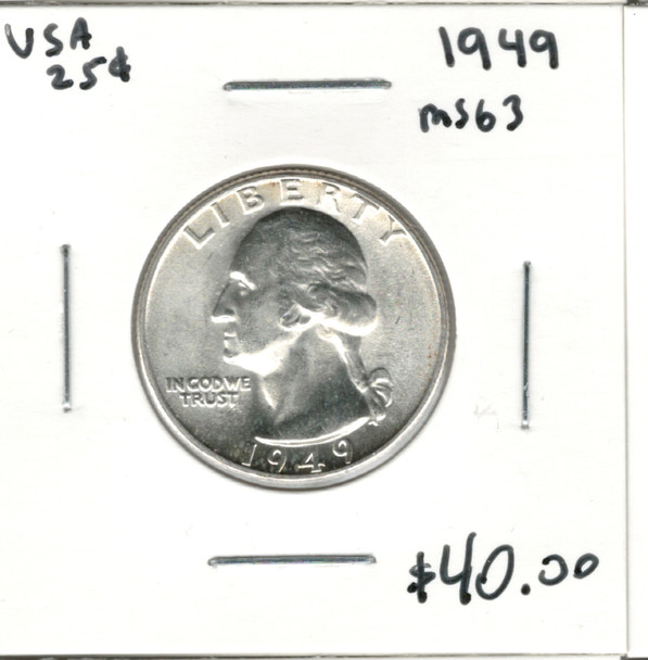 United States: 1949 25 Cent MS63