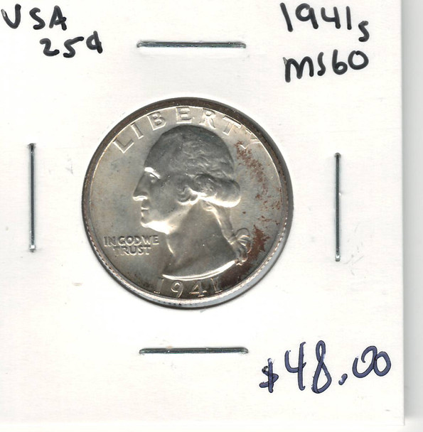 United States: 1941S 25 Cent MS60