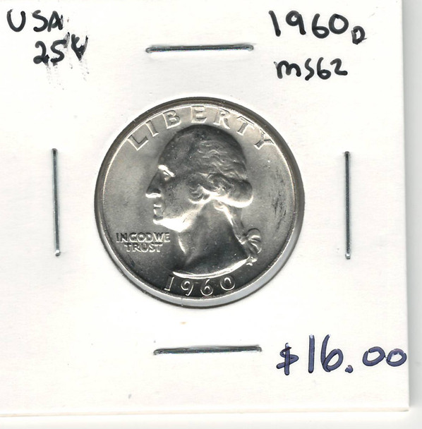 United States: 1960D 25 Cent MS62