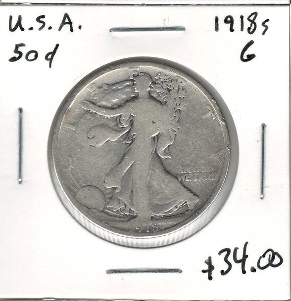United States: 1918S 50 Cent G4