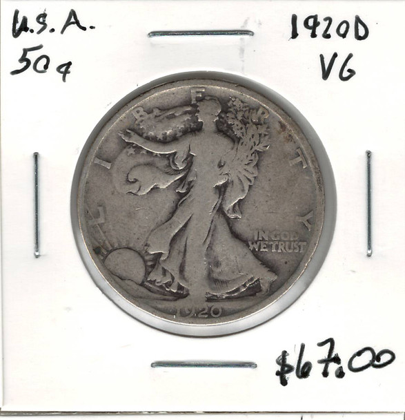 United States: 1920D 50 Cent  VG8