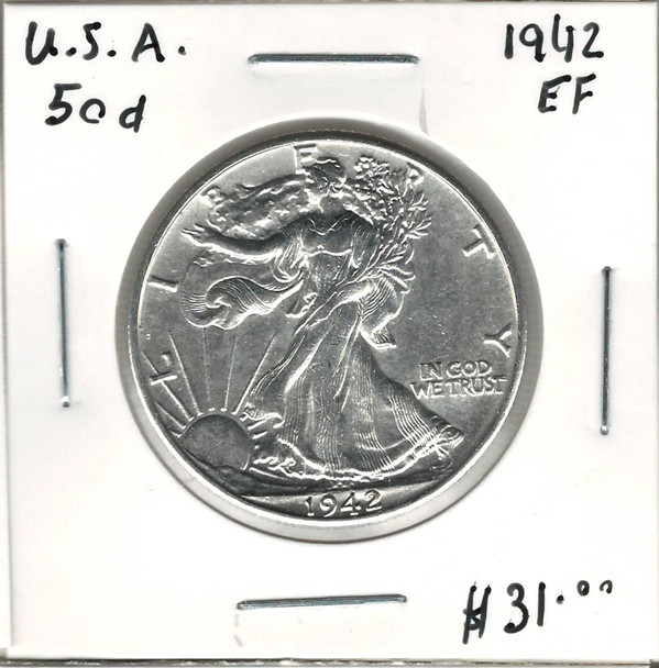 United States: 1942 50 Cent  EF40