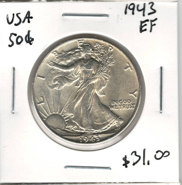 United States: 1943 50 Cent  EF40