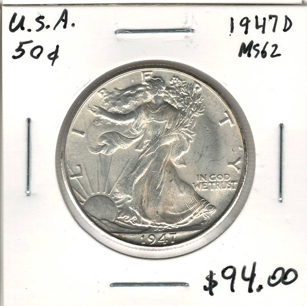 United States: 1947D 50 Cent MS62