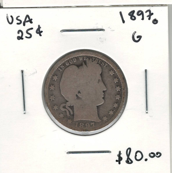 United States: 1897o 25 Cent G4