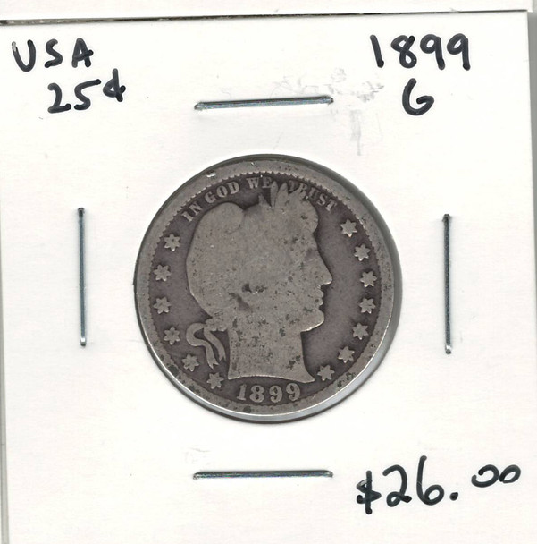 United States: 1899 25 Cent G4