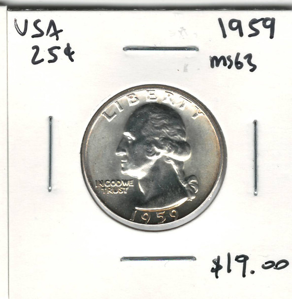United States: 1959 25 Cent MS63