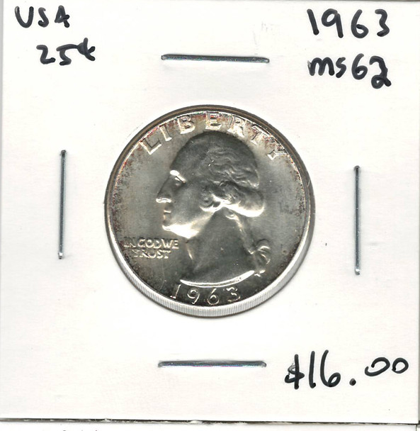 United States: 1963 25 Cent MS62