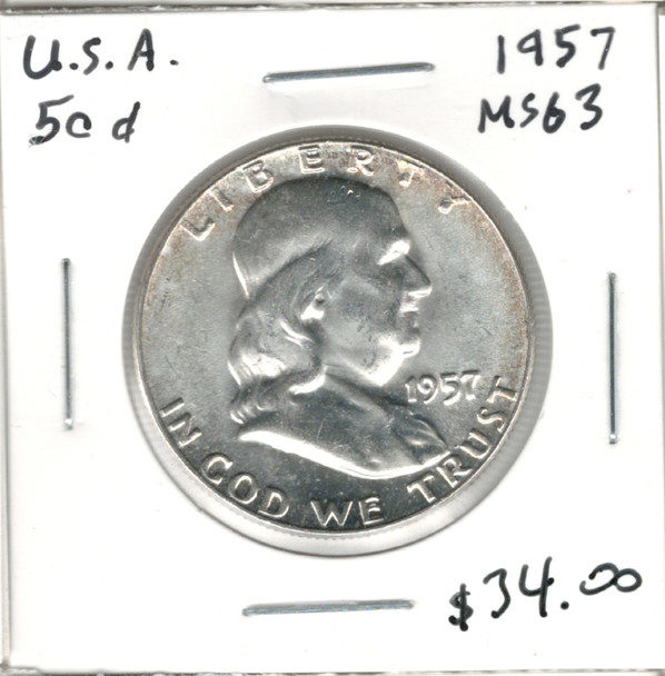 United States: 1957 50 Cent  MS63