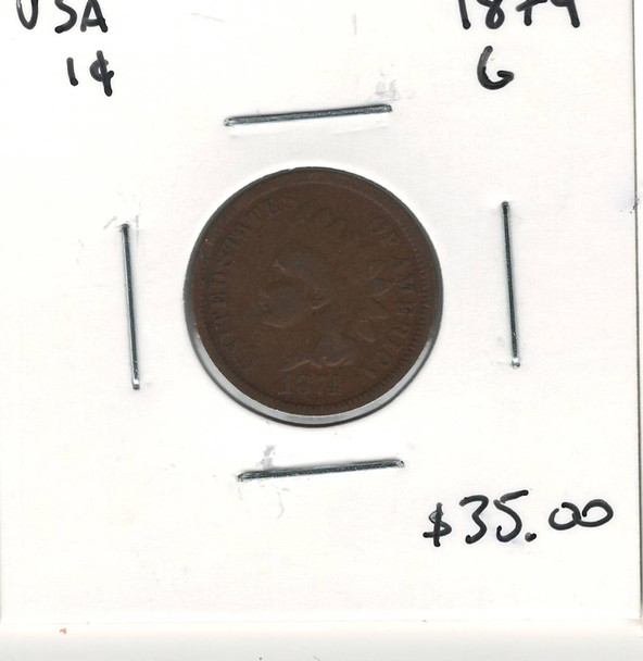 United States: 1874 1 Cent G4