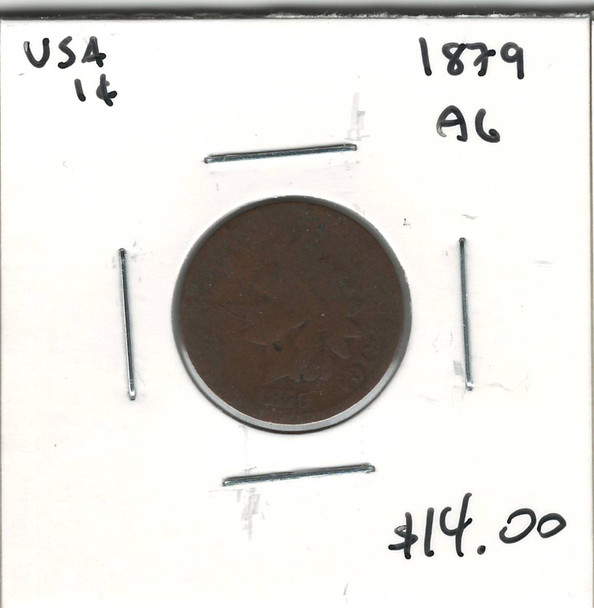 United States: 1879 1 Cent AG3