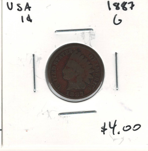 United States: 1887 1 Cent G4