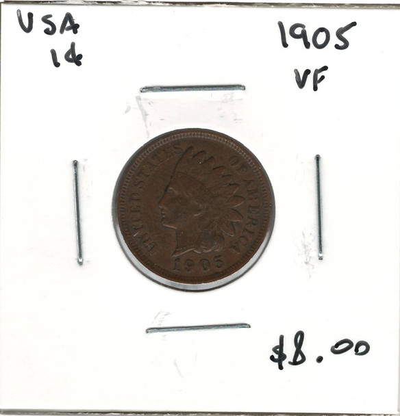 United States: 1905 1 Cent  VF20