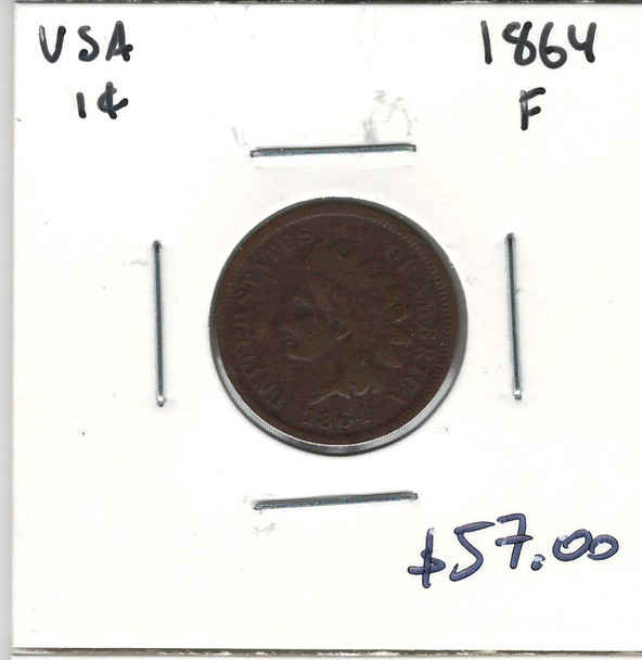 United States: 1864 1 Cent F12