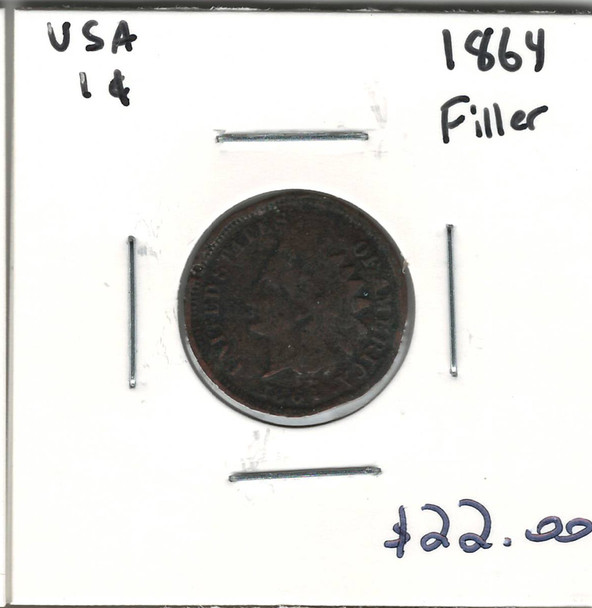 United States: 1864 1 Cent Filler